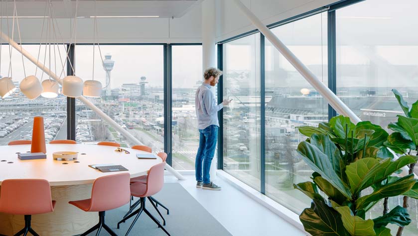 Schiphol airport business club view