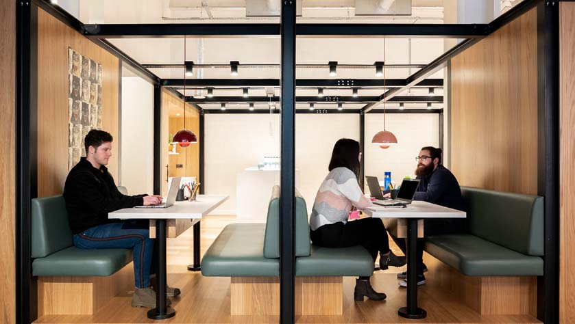Booth in a coworking space